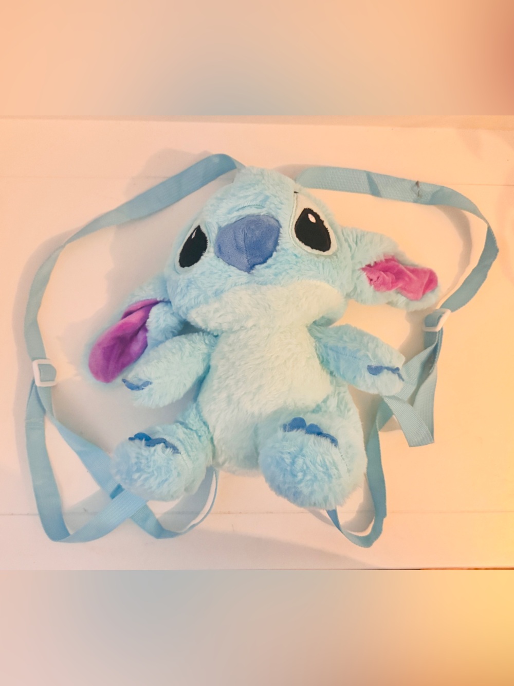 Disney Light Blue & Pink Stitch Plush Backpack